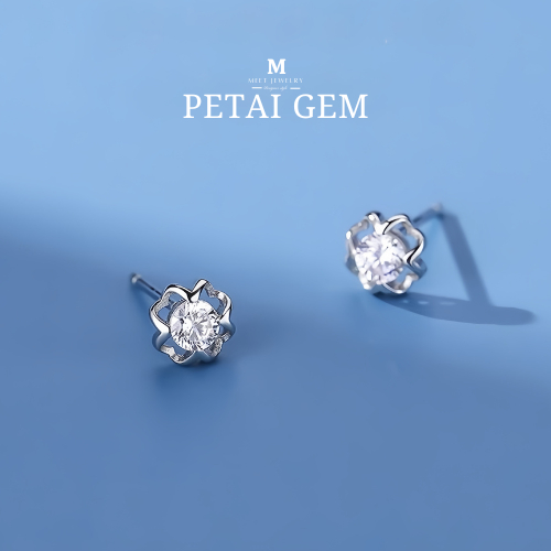 ต่างหูเงิน Petai Gem แฟชั่นสวยหรู ไม่แพ้ สวมใส่ได้ทุกวัน
