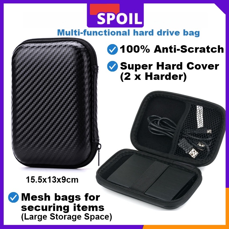 Spoil กล่องใส่หูฟัง & กรณีฮาร์ดดิสก์ EVA พกพาสะดวก วัสดุแข็งแรง มีซิป ขนาด 11.5*8 ซม. มี 3 สี ดำ น้ำเงิน แดง