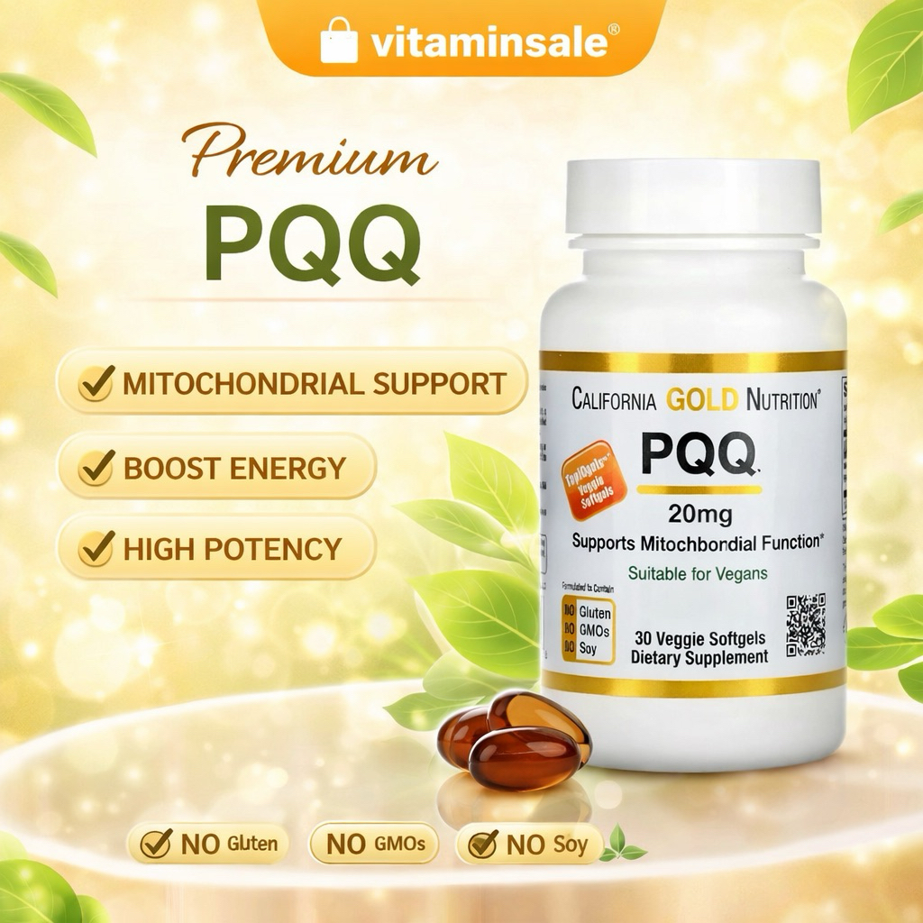 California Gold PQQ 20mg 30 Softgels พิญโนโลควิโนน สูตรดูแลเซลล์พลังงาน