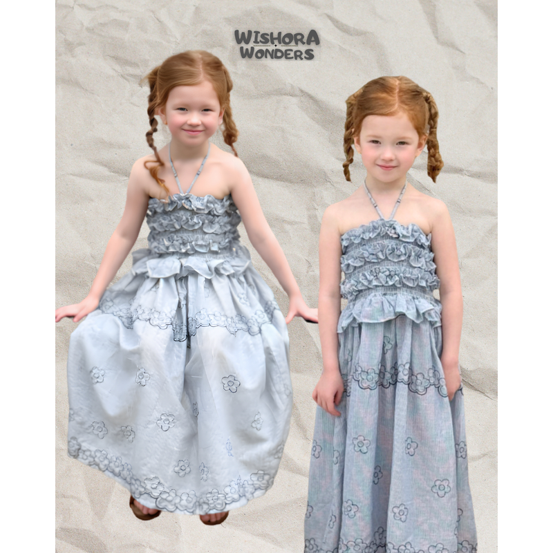 WISHORA WONDERS 26ss DLD260220 Floral Whisper Dress เสื้อผ้าเด็กผู้หญิง ชุดเดรสเด็ก ลายดอกไม้ สายคล้