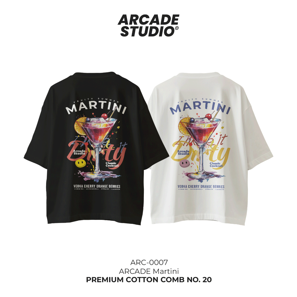 [Pre 4 วัน] ARCADE เสื้อ Martini (ARC-0007) Oversize เนื้อผ้า 100% Cotton No.20