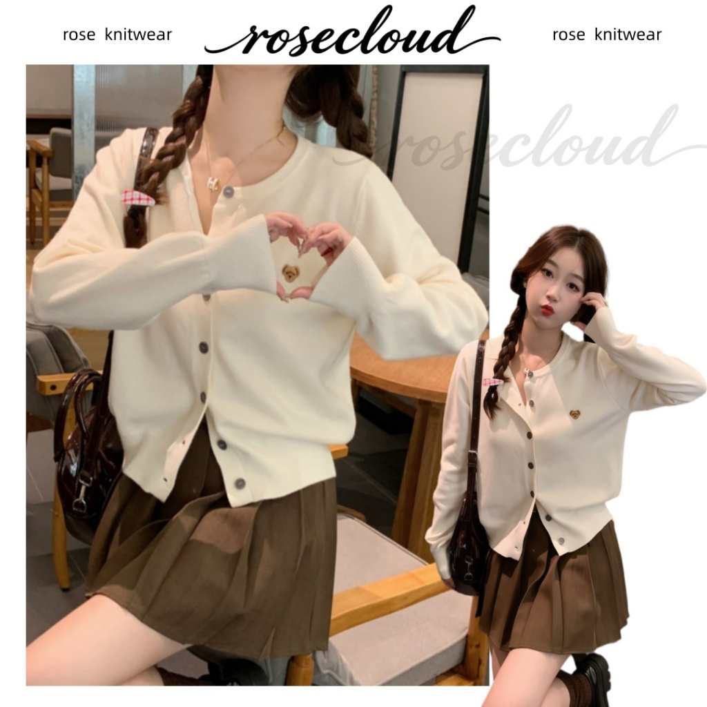 🌟rosecloud🌟มีหลายสีให้เลือกสินค้าใหม่: เสื้อคาร์ดิแกนถัก เหมาะสำหรับสวมทับเสื้อสเวตเตอร์ถัก ทรงหลวม ช่วยให้ดูผอมเพรียว