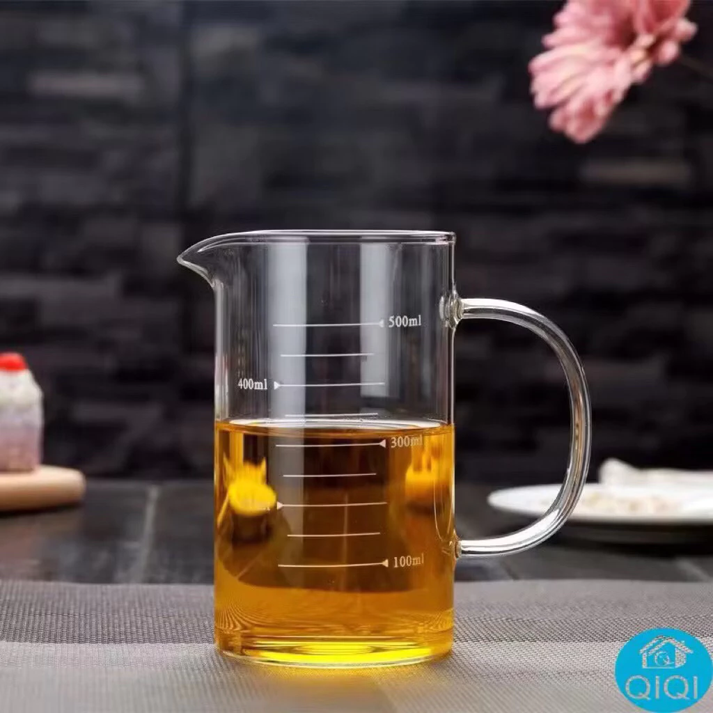 แก้วตวงทรงแก้ว ถ้วยตวง แก้วชงชา ชงกาแฟ เหยือกตวง แก้วมีหูจับ เข้าไมโครเวฟได้ 350ml 500ml 1000ml
