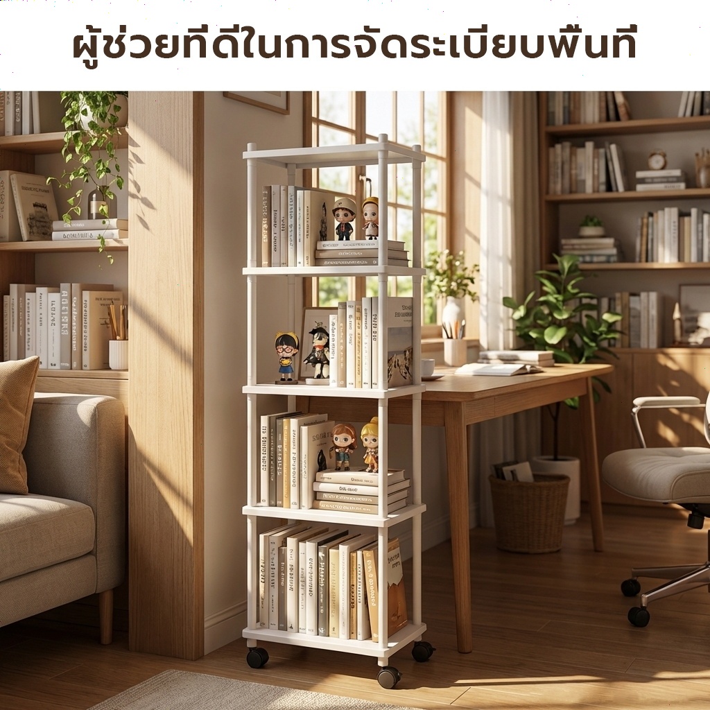 ชั้นวางของพลาสติก 3/4/5 ชั้น ชั้นวางของ อเนกประสงค์ รูปที่ 7