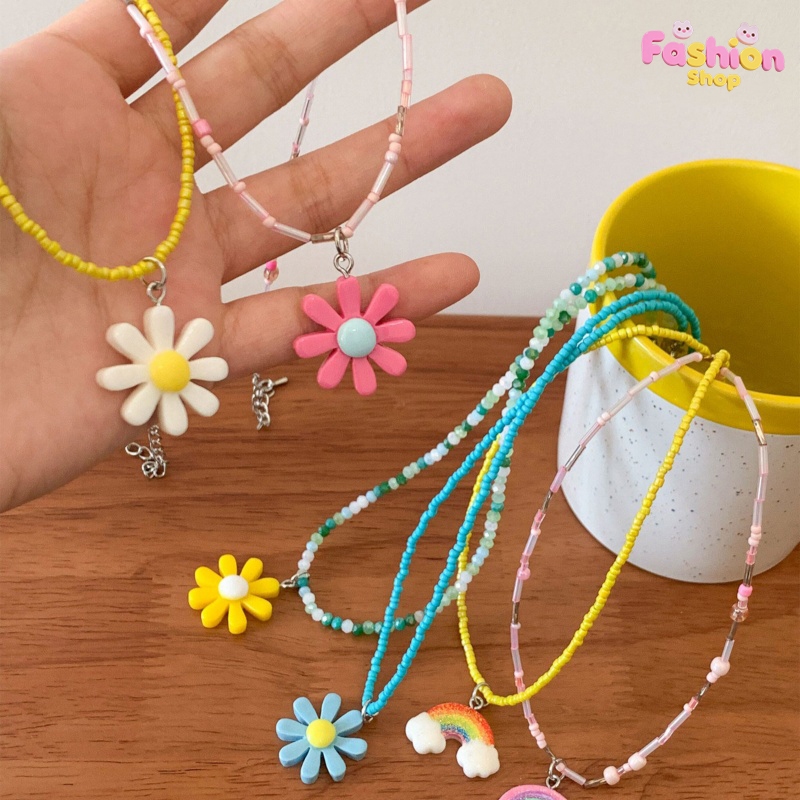 สร้อยคอ necklace ผู้หญิง สไตล์เกาหลี หวาน น่ารัก fashion and accessories สร้อยไปทะเล ส่งเร็ว COD