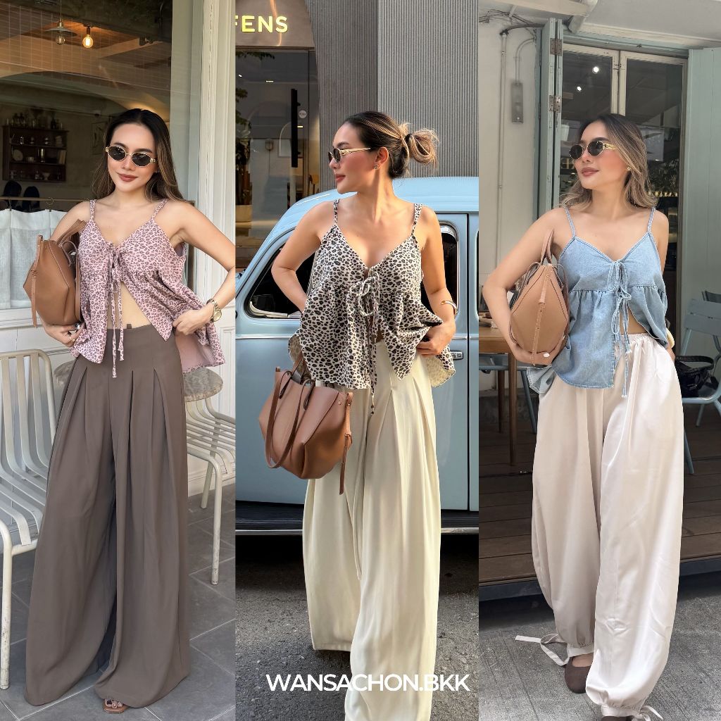 WSC l EDEN TOP เสื้อกล้ามผูกเชือกข้างหน้า