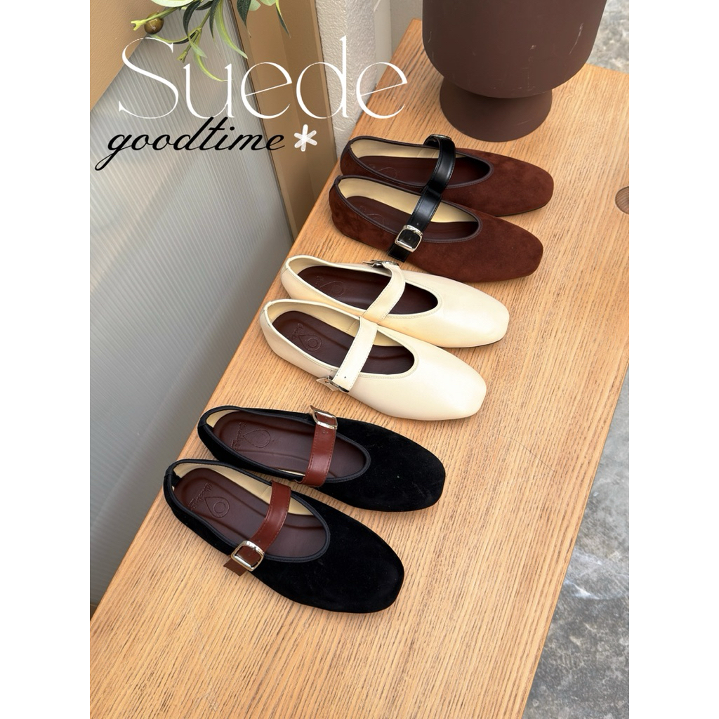 Suede รองเท้าแมรี่เจน ทรงเก็บหน้าเท้า 🪞✨ MADE IN THAILAND