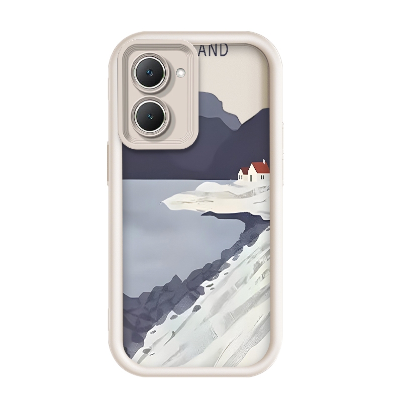 เข้ากันได้ iQOO Z9 Lite/iQOO Z9 Lite 5G,ง่าย Iceland Flat Art Illustration กรณีโทรศัพท์ป้องกัน