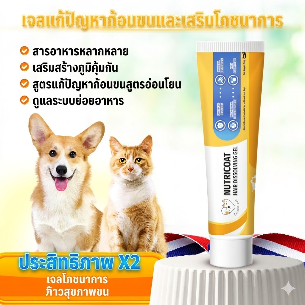 Cassiel Pet เจลขับก้อนขน ตรา 120g วิตามินและอาหารเสริมสำหรับเพิ่มความอยากอาหาร สำหรับสุนัขและแมว