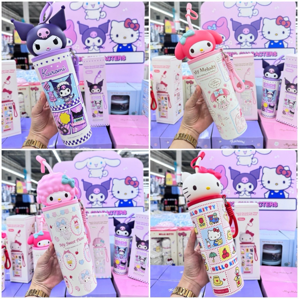 พร้อมส่ง momento x sanrio ซานริโอ้ แก้วเก็บอุณหภูมิ 700 มล. hello kitty my melody kuromi sweet piano สินค้าลิขสิทธิ์