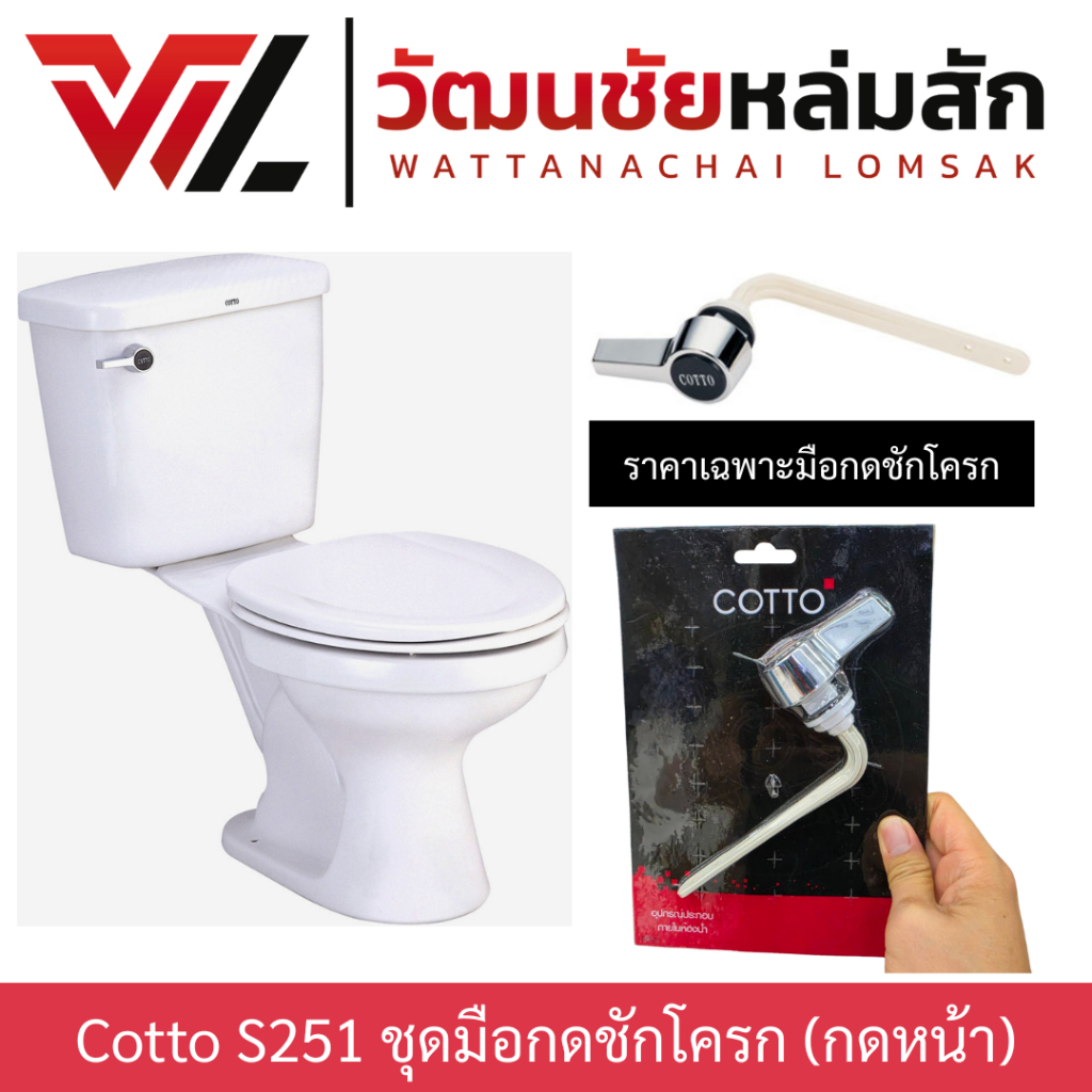 Cotto ชุดมือกดมาตรฐาน PART(TS) คอตโต้  S251 มือกดชักโครก กดหน้า s-251