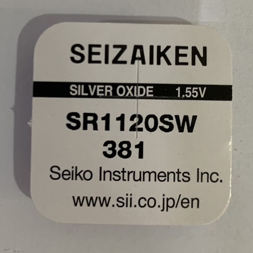 ถ่านกระดุม Seizaiken SR1120SW / 381 แบ่งจำหน่าย แบบ 1 ก้อน,5 ก้อน