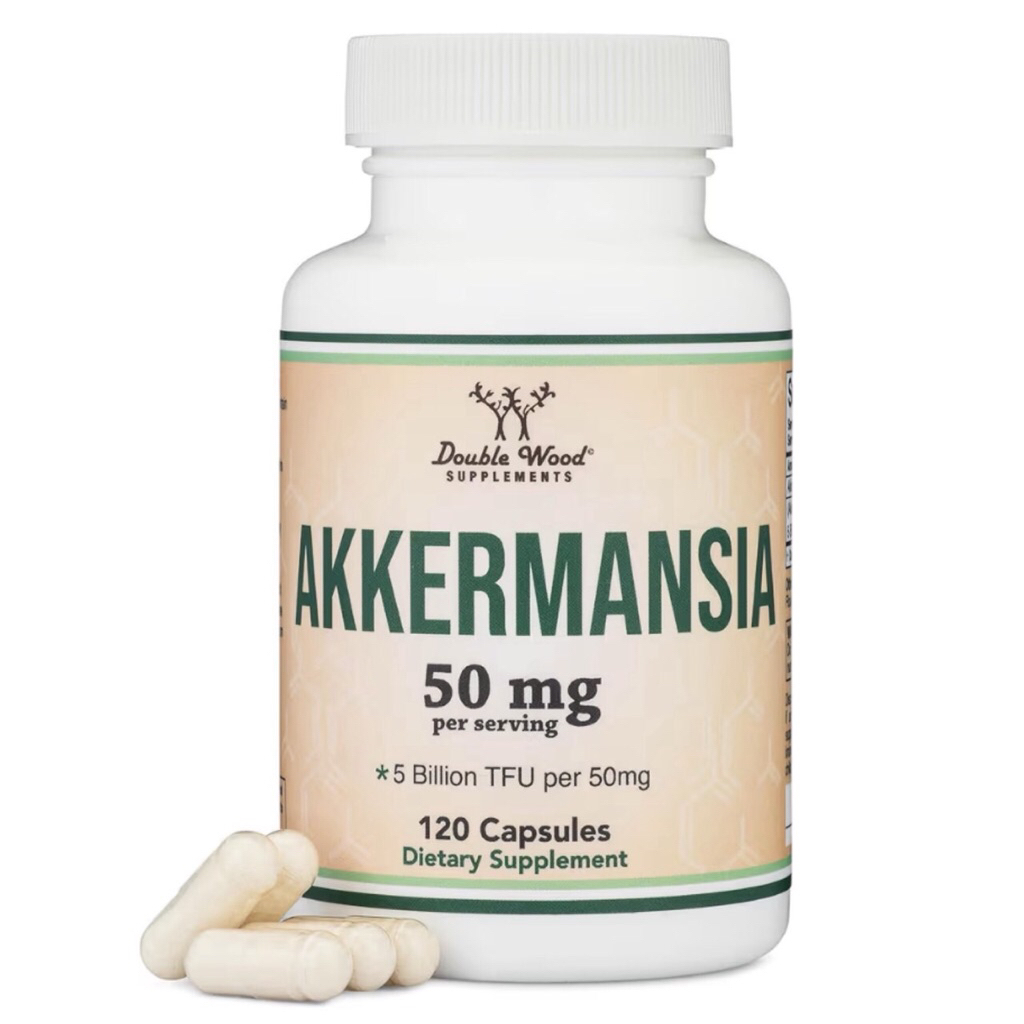 ( DOUBLE WOOD ) AKKERMANSIA 50 MG ( โปรไบโอติก )( 120 แคปซูล ) นำเข้าจากอเมริกา