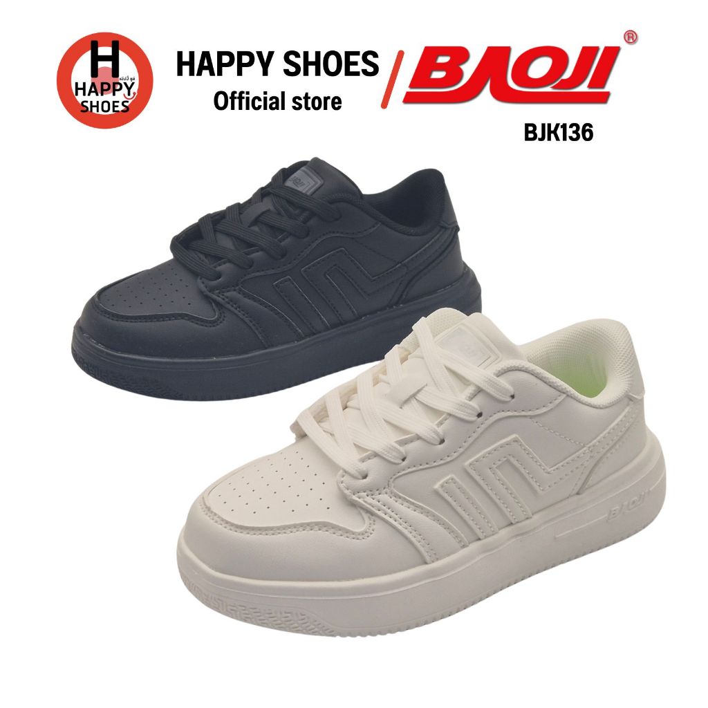 BAOJI บาโอจิ BJK136 รองเท้าผ้าใบ สำหรับเด็ก เบอร์ 33-37 นุ่ม เบา สวมใส่สบายเท้า