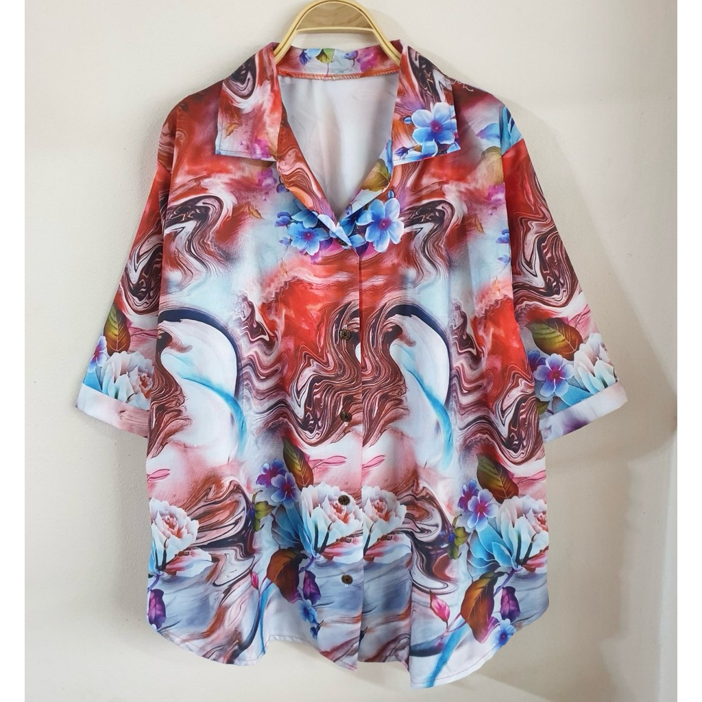 เสื้อไหมอิตาลีสาวอวบ เสื้อคุณแม่ อกประมาน 42-44 นิ้ว