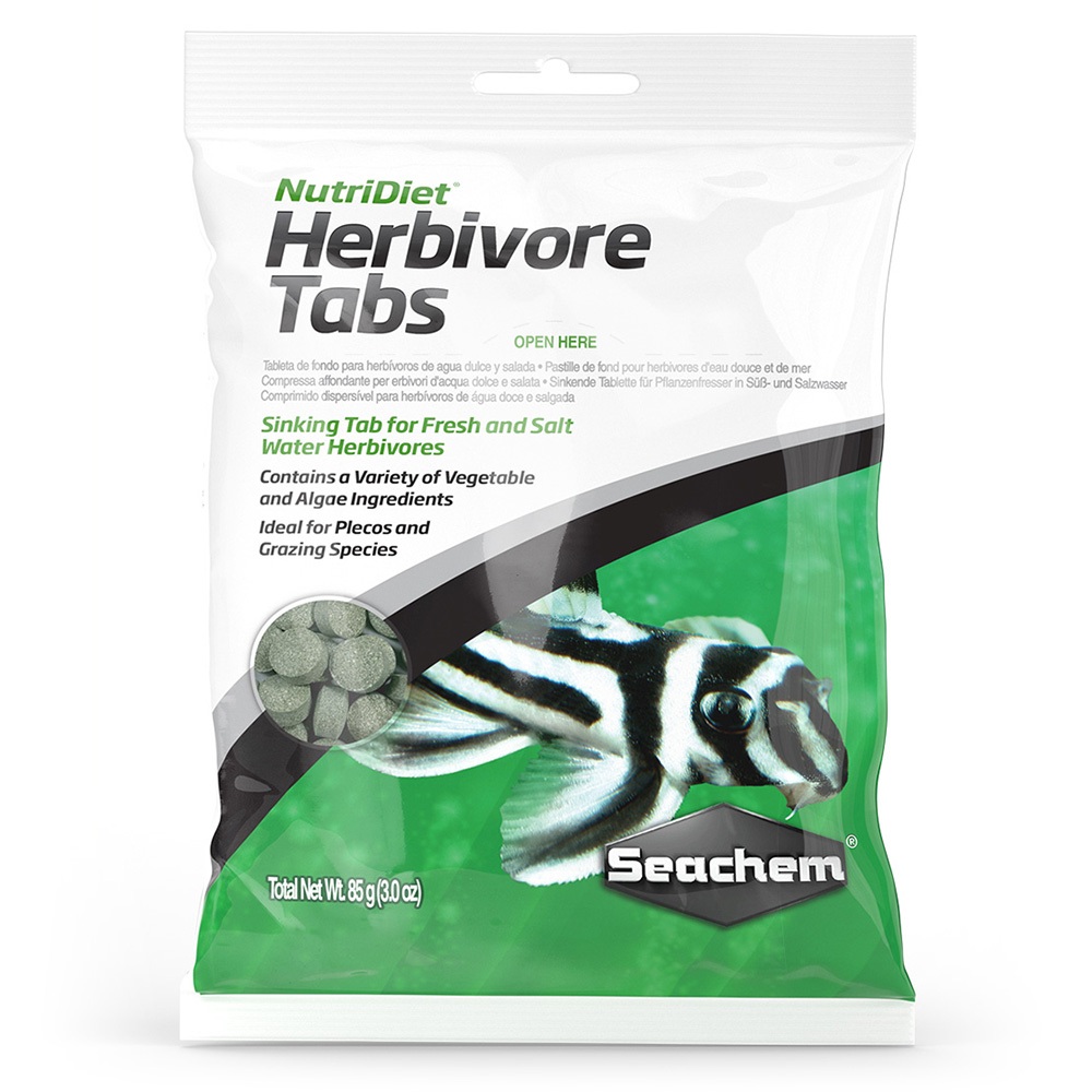 Seachem NutriDiet Herbivore Tabs 3oz อาหารปลา อาหารปลากินพืช ปลาซัคเกอร์ ปลาเพลโก้ Pleco ปลากินตะไคร
