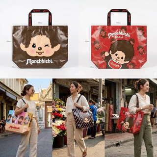 ถุงผ้า ถุงช็อปปิ้ง Monchhichi ผ้ากระสอบหนา ใบใหญ่
