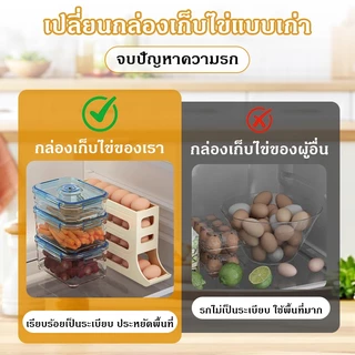 ที่เก็บไข่แบบเลื่อน 30 ฟอง ที่เก็บไข่ในตู้เย็น ออกแบบสไลด์อัตโนมัติ ใช้งานสะดวก COD