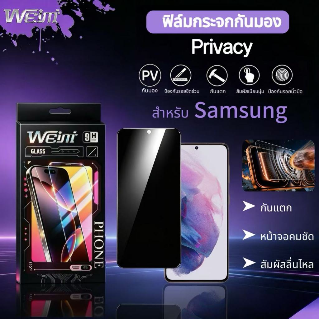 ฟิล์มกระจก PV กันเสือก For Galaxy S25 Edge S20FE S21FE S23FE S24FE M33 M34 M35 M42 M51 M52 M53 M17