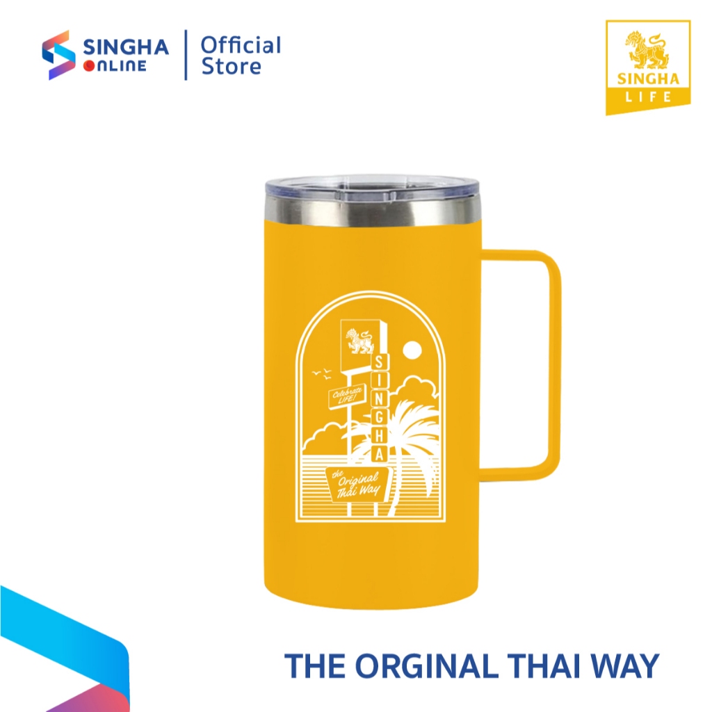 [จัดส่งทั่วประเทศ] แก้ว SINGHA CAMPING ลาย ORIGINAL THAI WAY