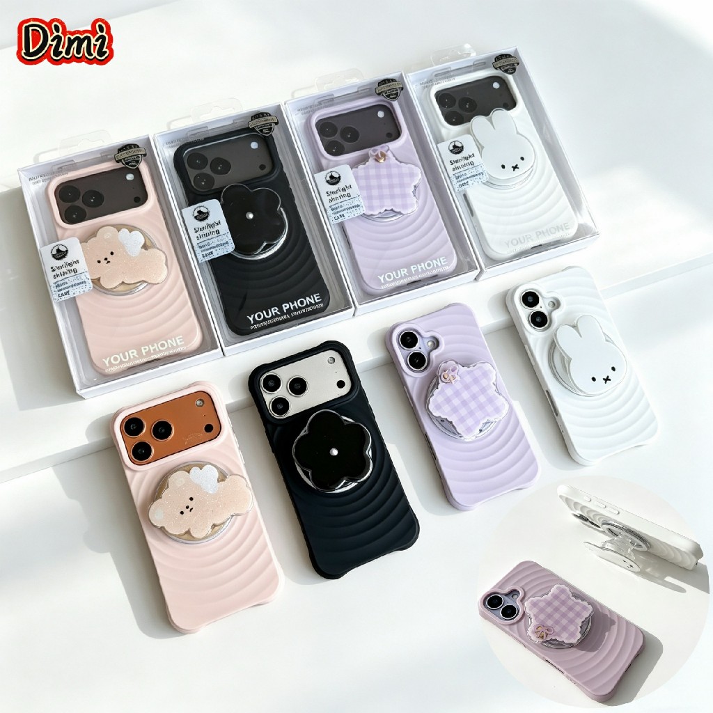 Ripple เคสกันกระแทก ชาร์จได้ ดีไซส์สวยหรู pop up แม่เหล็ก for iPhone 17/pro/max 16/pro/max 15/pro/max 14/pro/max 11 13