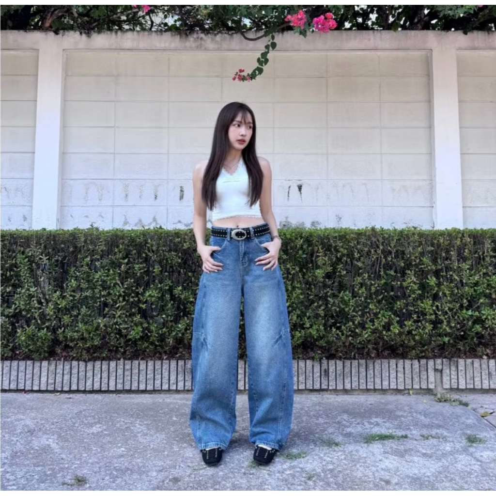 ส่งต่อ ยีนส์SARAN SR093 กางเกงยีนส์ Mom Baggy Jeans (M)
