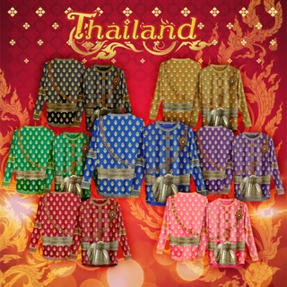 เสื้อคอกลม ลาย ผ้าไทย Thailand