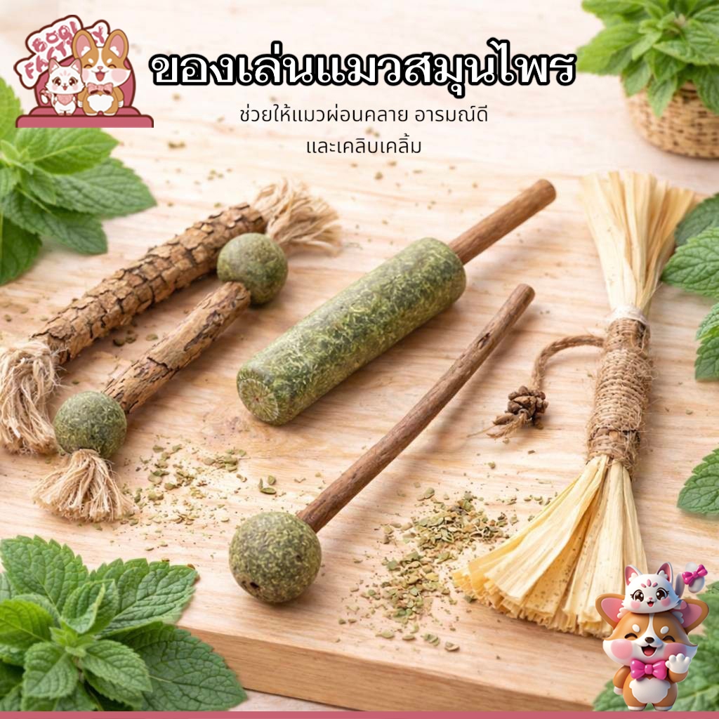 Boqi Factory catnip แคทนิปอมยิ้มเสียบไม้มาทาบิสมุนไพรแมวฟินแคทนิปแมวกัญชาแมว(ของเล่นแมว)​ JXY