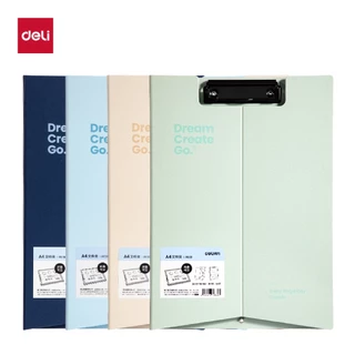 คลิปบอร์ดจัดเก็บเอกสาร Deli รุ่นPE131 วัสดุPP โฟมคุณภาพ ขนาด A4 มี 4 สีให้เลือก (จำหน่าย 1 ชิ้น)