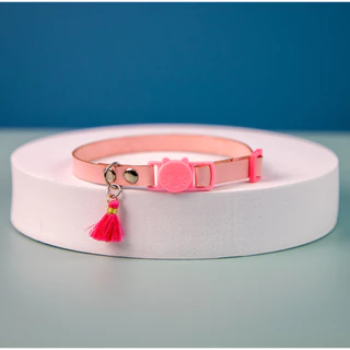 PP-1987 ปลอกคอหนัง PU ไซต์เล็ก มีกระดิ่ง+พู่ สีหวานน่ารัก ใส่แล้วดูดี เหมาะหมาแมว พร้อมส่ง 🌈🐶