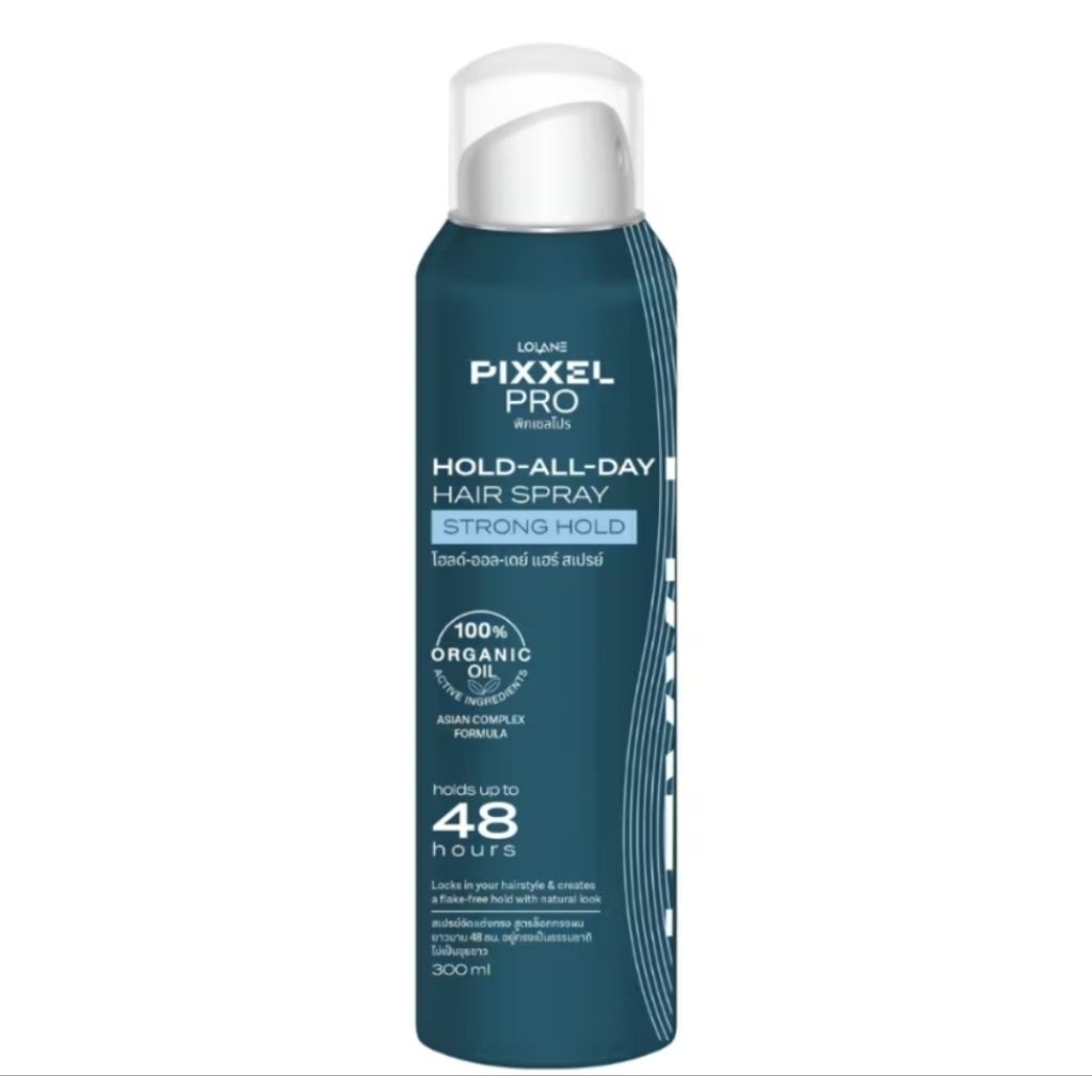 Lolane Pixxel Pro Hold-All-Day Hair Spray Strong Hold 300ml. โลแลน พิกเซล โปร โฮลด์-ออล-เดย์ แฮร์ สเปรย์