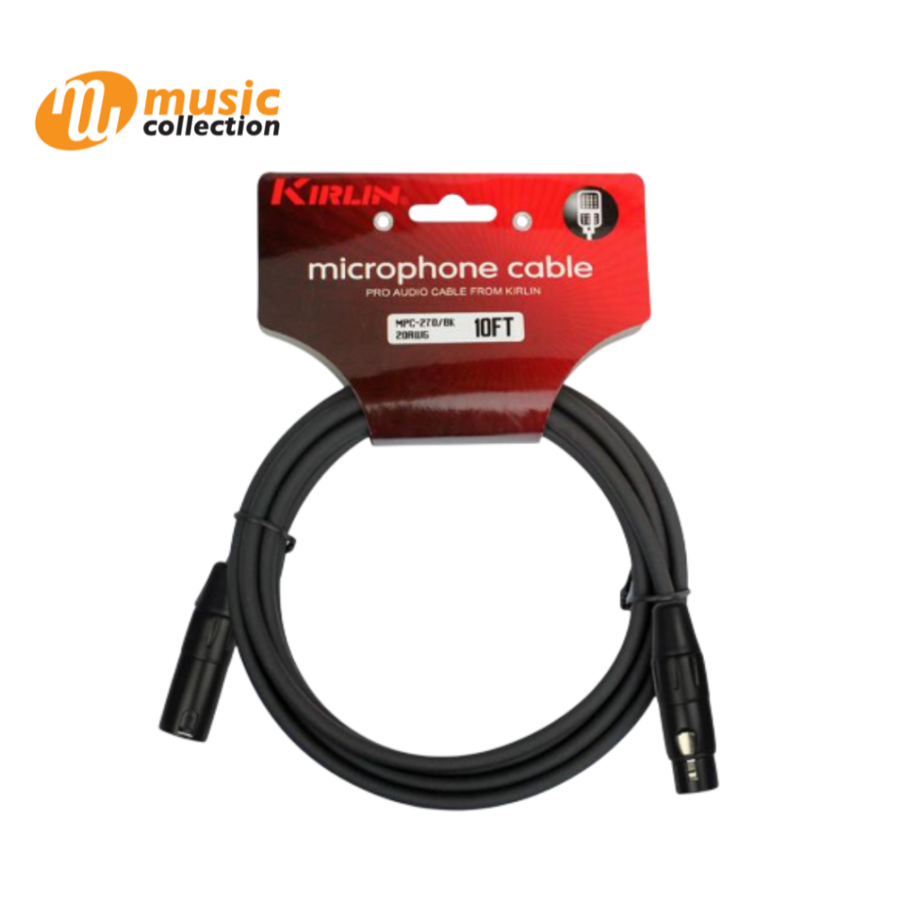 KIRLIN MPC-270 BK-10FT MICROPHONE CABLE (สายไมค์ XLR ยาว 10 ฟุต / 3 เมตร)