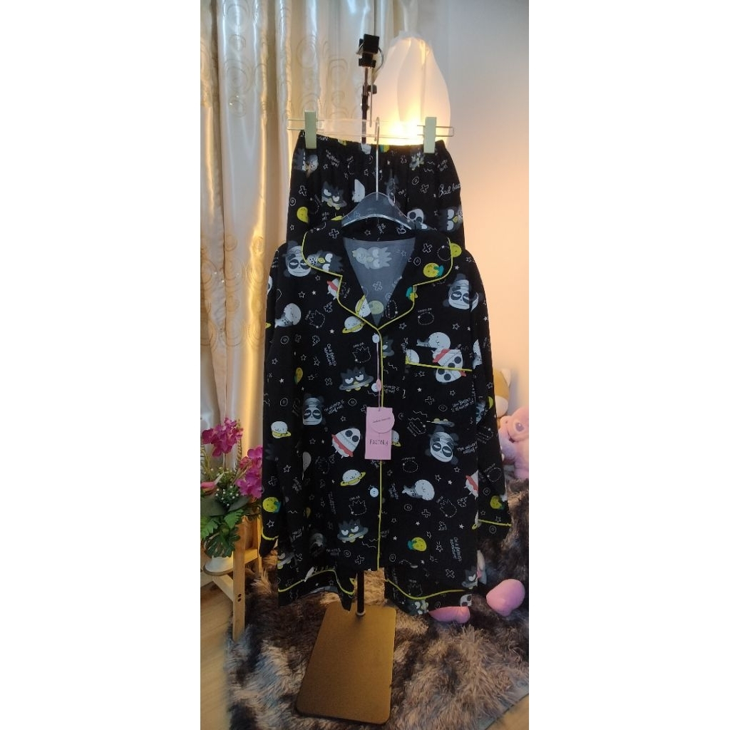 🍒👘ชุดนอนไหมอิตาลี ป้าย Yfactory 🍒อก 44 ฟรีไซส์ เอวยืดถึง48"สะโพก46"กางเกงยาว39"👘🍒