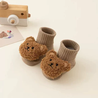 [พร้อมส่ง]ถุงเท้าเด็กอ่อน0-6เดือน ถุงเท้าหัวตุ๊กตาแบบหุ้มข้อ เด็กผู้หญิงเด็กผู้ชาย