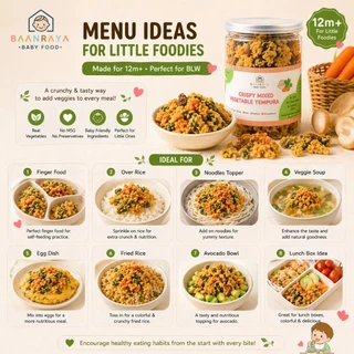 🔥*Promotion*🔥🥕 ผักรวมกรอบเทมปุระ🍄 ผักรวม3 ชนิด 12M+ กรอบ อร่อย BLW ไม่มีผงชูรส | Vegetable Tempura Crispy Baan Raya