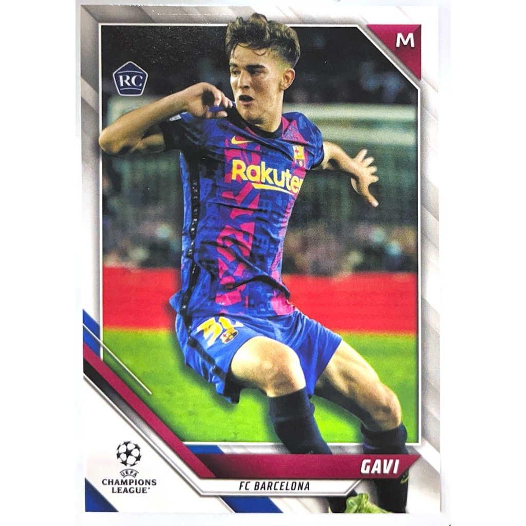 การ์ดฟุตบอลรวมทีมบาเซโลน่า Barcelona FC จากกล่อง 2021-22 Topps UEFA Champions League HobbyBox