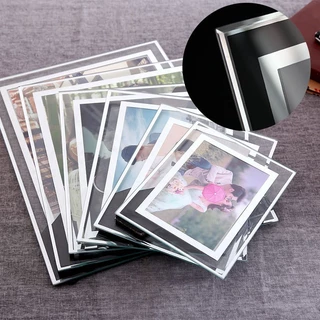 🔥พร้อมส่ง🔥กรอบรูป กรอบรูปคริสตัล ขอบเงิน/ทอง กรอบรูปกระจก กรอปรูปมินิมอลหรูหรา วางได้สองแนว ราคา/ชิ้น