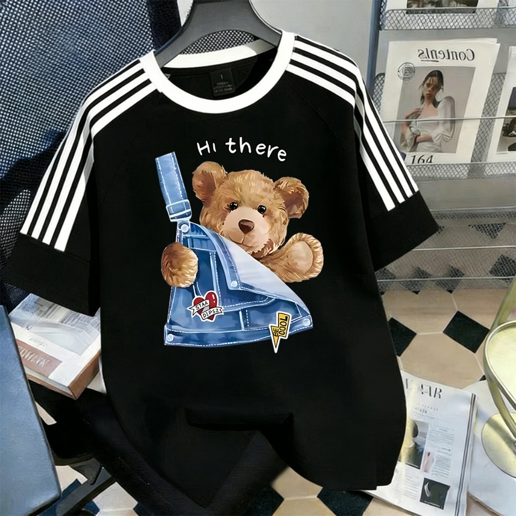Q-1198 เสื้อยืดแฟชั่นวัยรุ่น ผ้านิ่ม ระบายอากาศดี ใส่สบายทั้งวัน ใส่แล้วดูดีมีสไตล์ พร้อมส่งทั่วไทย