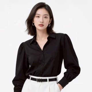 haas : เสื้อผู้หญิง (รุ่นใหม่) ทรงเชิ้ตแขนยาว เข้ารูป HFSH5590