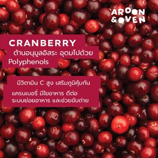 แครนเบอรี่ อบแห้ง Dried Cranberry กินเล่น ใส่ขนมหรือโยเกิร์ต (ไม่เติมน้ำตาล)
