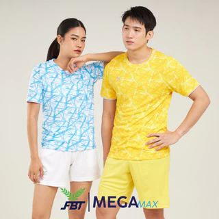เสื้อกีฬา FBT B2A221 พิมพ์ลายเส้น คอกลมแขนสั้น ผ้าไมโคร บาง เบา ระบายอากาศได้ดี