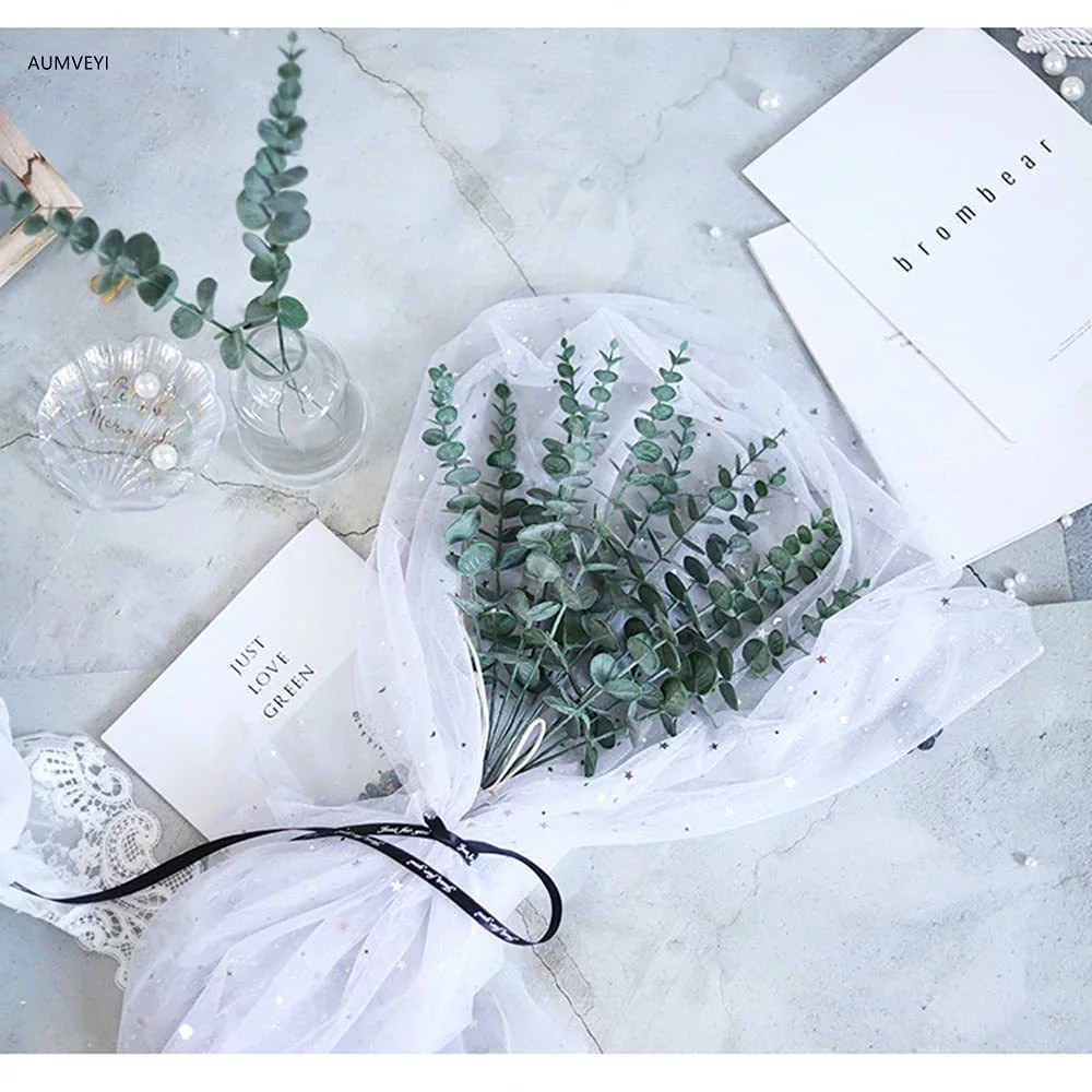 10pcs/set ช่อยูคาลิปตัสเทียมนอร์ดิก 1 ชิ้น ใบไม่ร่วง ขนาด 43 ซม. วัสดุพรีเมียม สวยทนทาน ตกแต่งบ้าน ปาร์ตี้ งานแต่งงาน