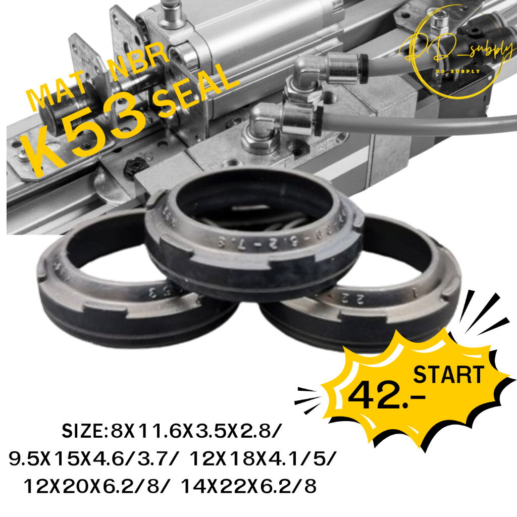 K53 DAMPER ซีลนิวเมตริก NBR 8X11.6X3.5X2.8/ 9.5X15X4.6/3.7/ 12X18X4.1/5/ 12X20X6.2/8/ 14X22X6.2/8 กร