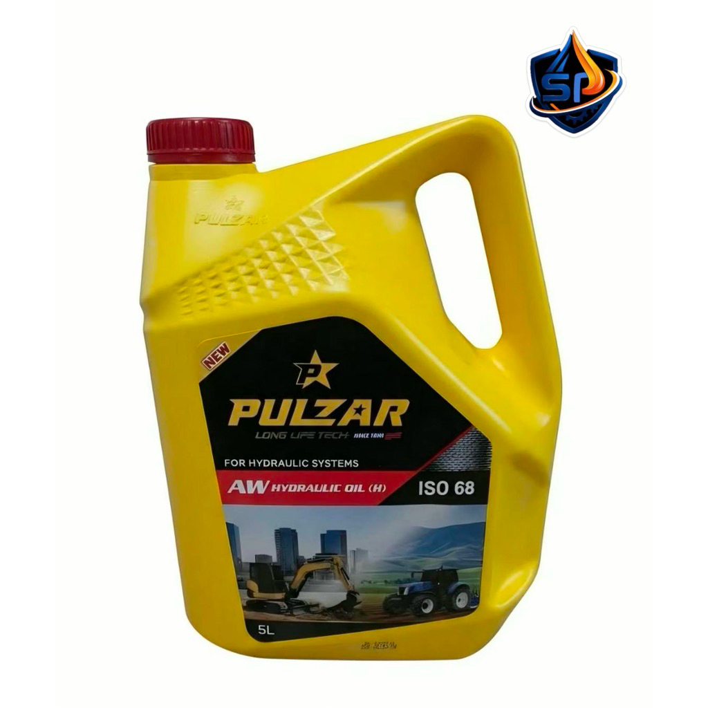 PULZAR Hydraulic Oil AW 68 (5L) น้ำมันไฮดรอลิค เพาว์ซ่าร์ เบอร์ 68 สำหรับรถแม็คโคร รถไถ รถดั้ม รถโฟล