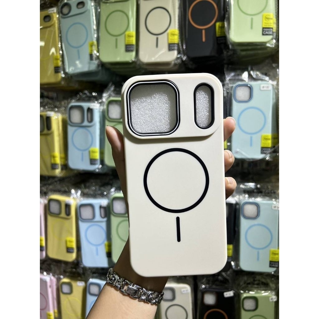 เคส2ชั้นสีพื้นi17/i17promax/i17pro/I17Airแม่เหล็กดูด