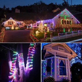 【7/12/22/32m】ไฟ สตริง led โซล่าเซลล์ กันน้ำสตริง สวนกลางแจ้ง งานแต่งงานไฟตกแต่งเทศกาล