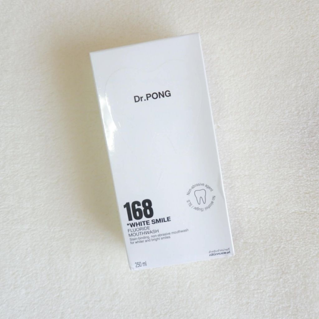 (หมด 14/06/2026) Dr.PONG 168 White smile fluoride mouthwash 250 มล. น้ำยาบ้วนปาก เพื่อฟันขาวขึ้นอย่า