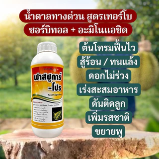 ฟาสชูการ์-โปร น้ำตาลทางด่วน สูตรเทอร์โบซอร์บิทอล + อะมิโน ขนาด 500 ซีซี/1 ลิตร ขยายพู ผลโตไว ทนแล้งทนร้อน