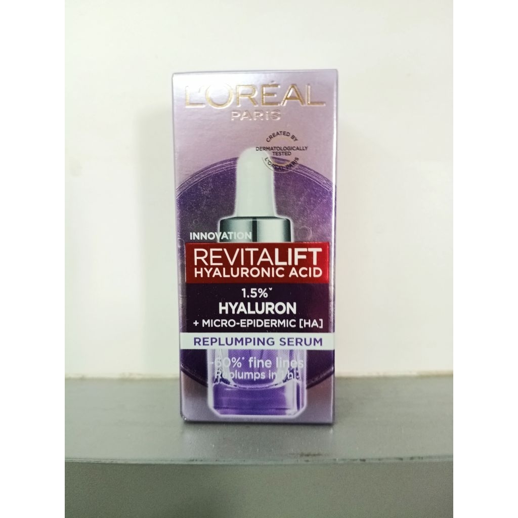 ลอรีอัล รีไวทัลลิฟท์ เซรั่ม 15ml. Exp.5/27 Loreal Revitalift Hyaluronic Replumping Serum