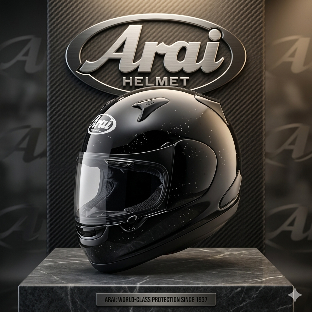 Arai Astro IQ XO Full Face Helmet Black Glass W-049-036 / หมวกกันน็อคเต็มใบ Arai Astro IQ XO สีดำ